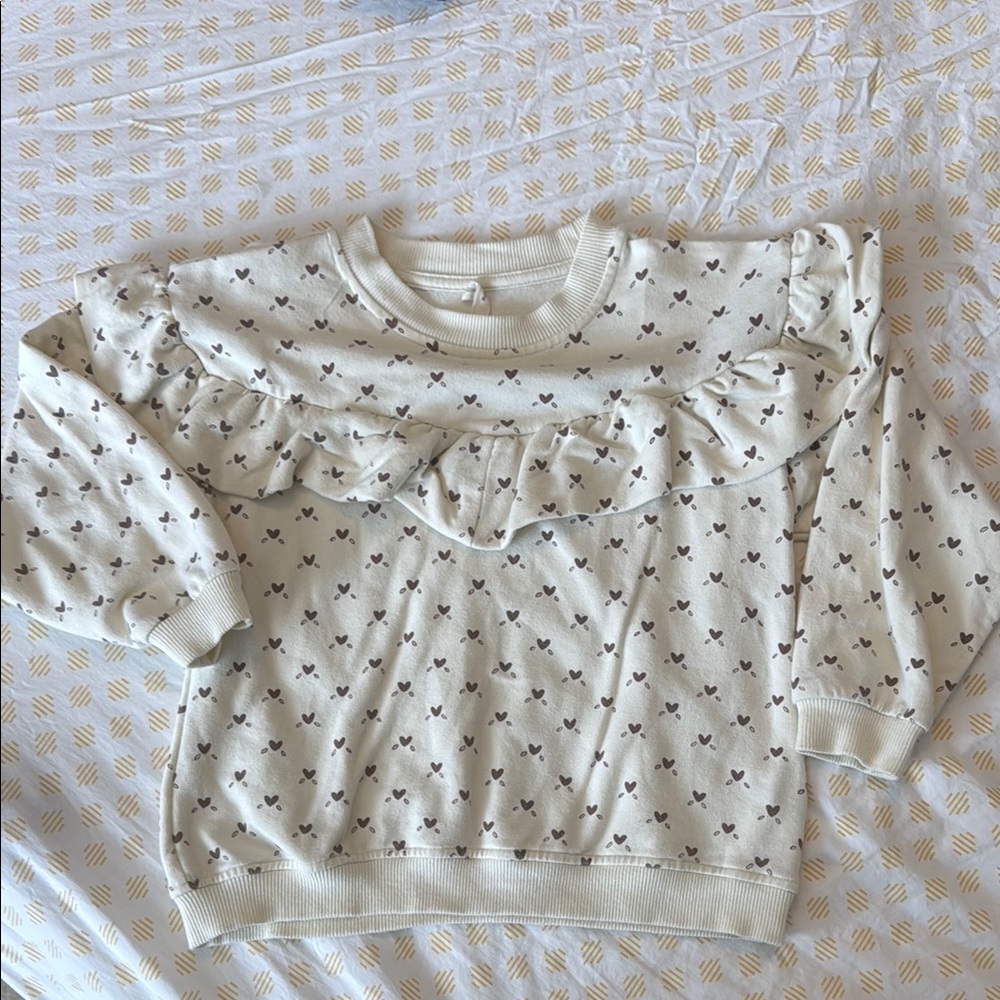 Quincy Mae Hearts Ruffle Sweatshirt